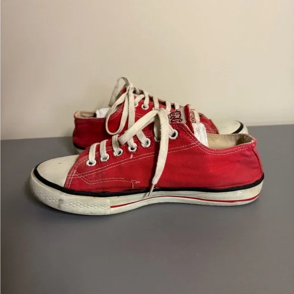 Vintage 80s Coca-Cola Canvas Sneakers Red Low-Top | Size 7 Retro Streetwear - Picture 8 of 11